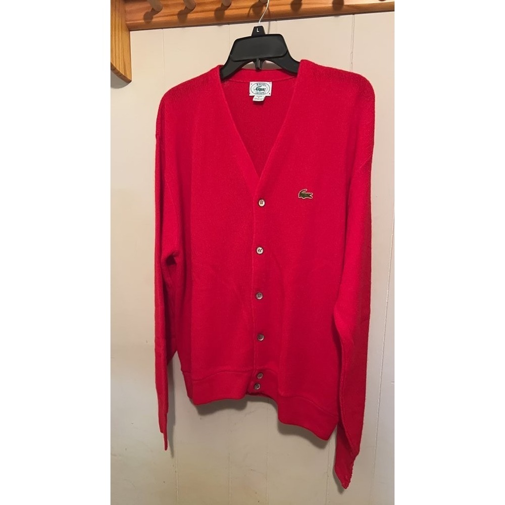 Izod Lacoste Red Cardigan Sweater